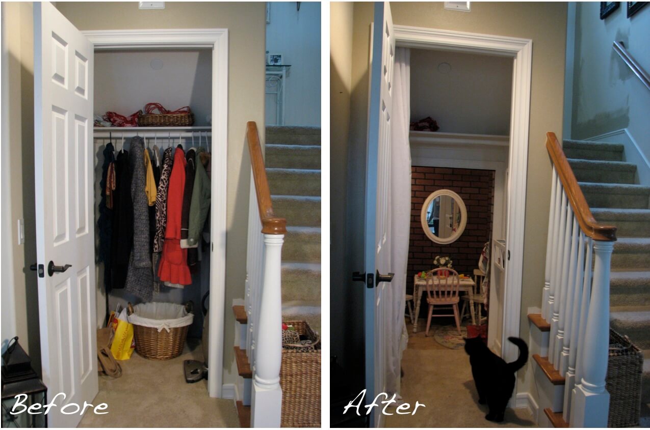 room Under the stairs BeforeAfter
