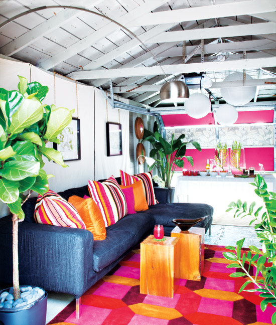 Room of the Day Colorful Posh Converted Garage HomeJelly