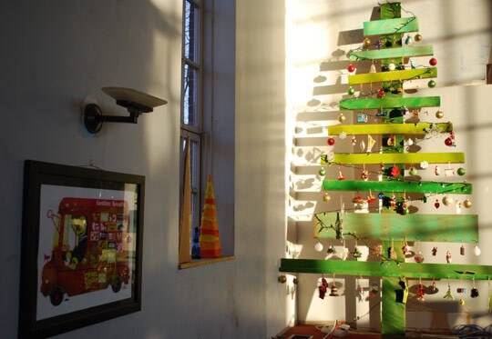 painted plywood tree