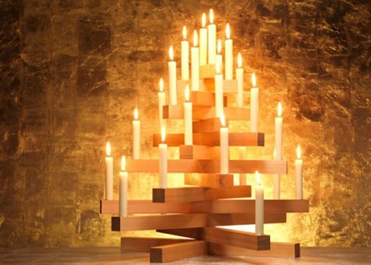 plywood and candle tree