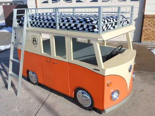 Weekend DIY Project: VW Micro-Bus Bunk Bed and Playhouse : HomeJelly