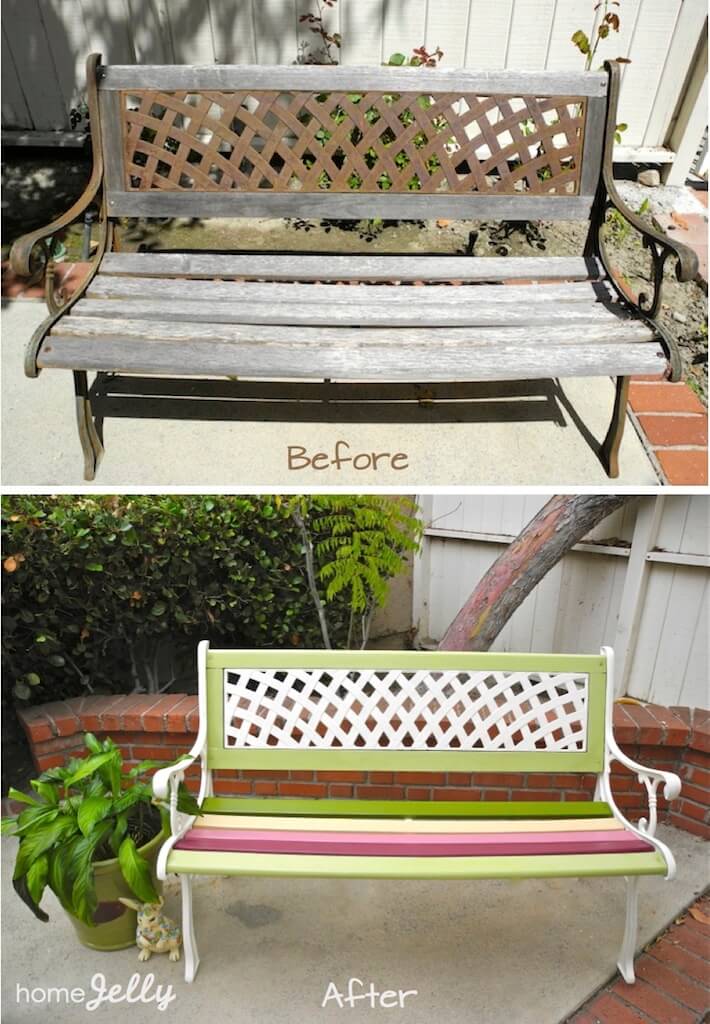 Park bench rehab before and after1