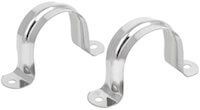2-inch Arch High Stainless Steel Pipe Strap Clamp Clip Silver Tone 10pcs