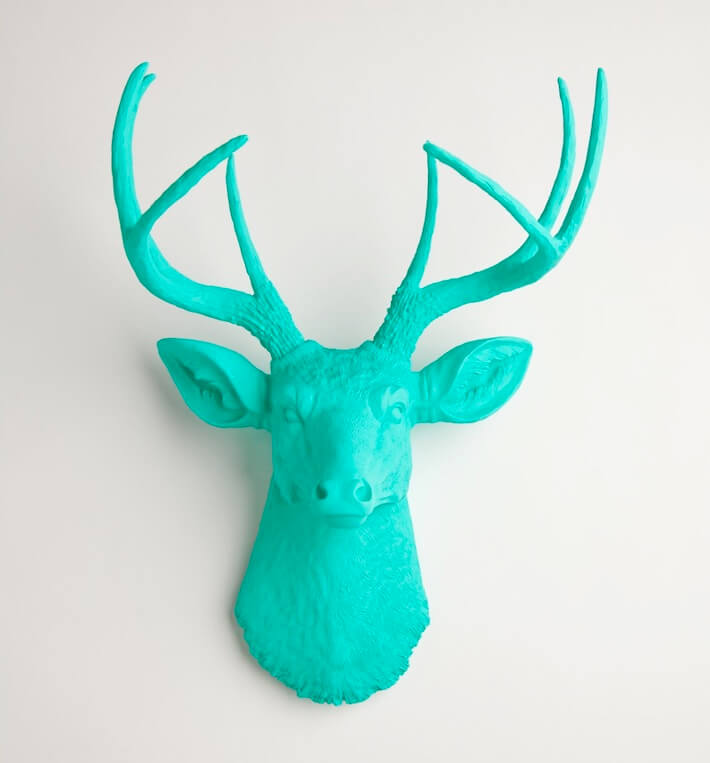 Turquoise deer head wall decor | HomeJelly