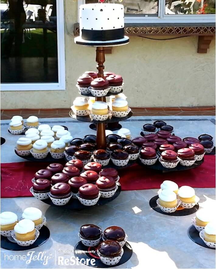 How To Repurpose Victor Records Into A Glam Cupcake Stand HomeJelly