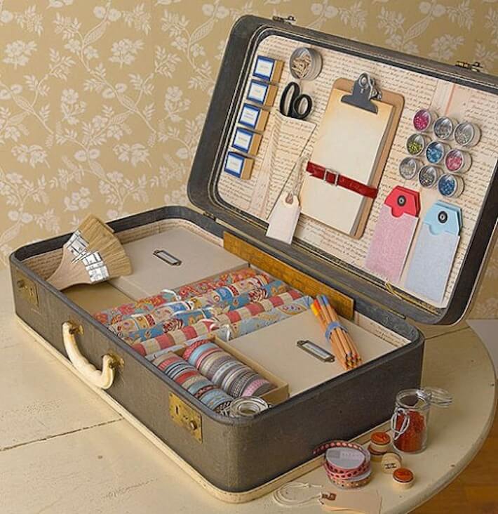 Vintage+suitcase +craft+storage1