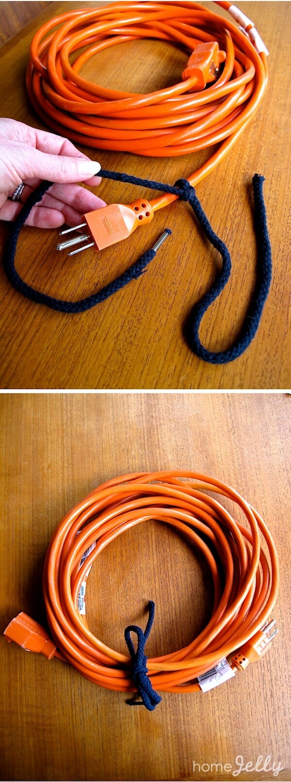 Extension cord tie Extension cord tie