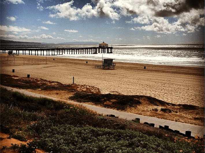 Manhattan Beach pier seen from the Strand feature photo