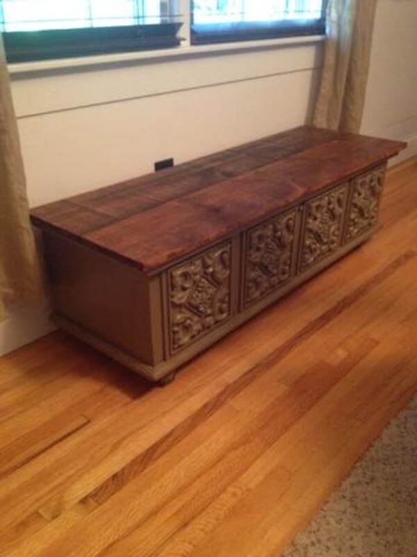 Reclaimed barn wood chest top