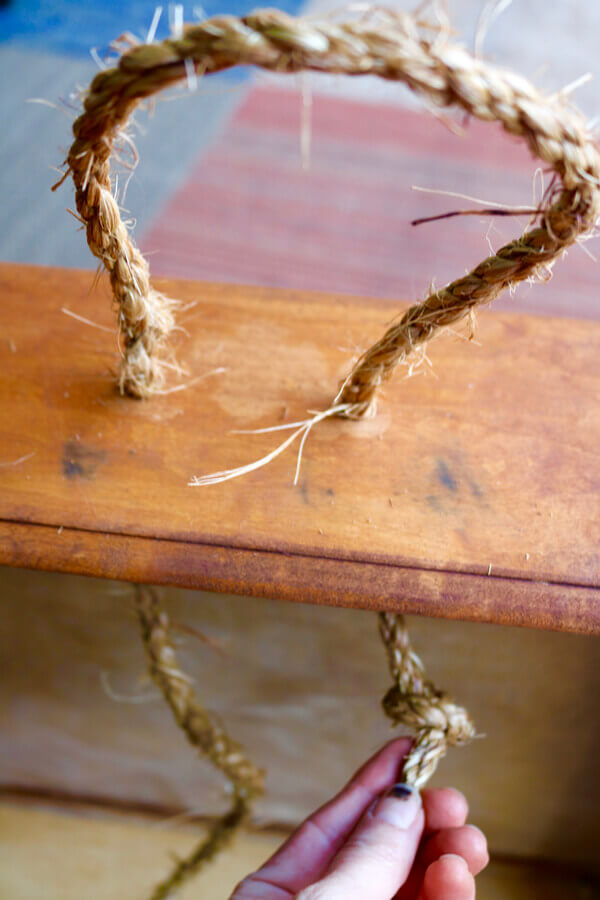 Attach rope or heavy twine