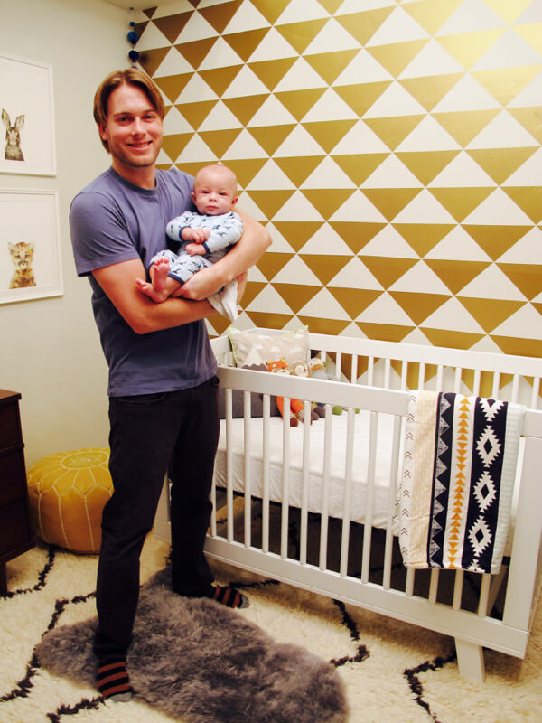 Dad Kelly and his chip-off-the-old-block son, Landon, look right at home in this cozy and wonderfully designed room