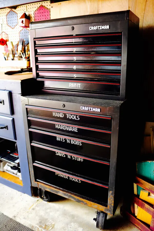 Labeled toolbox makes finding stuff so easy!