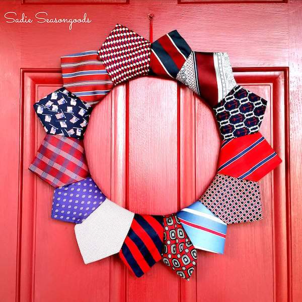 Thrifted_necktie_patriotic_wreath_for_4th of July