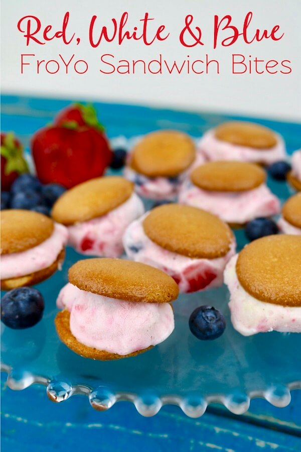 Red, White and Blueberry Froyo Sandwich Bites