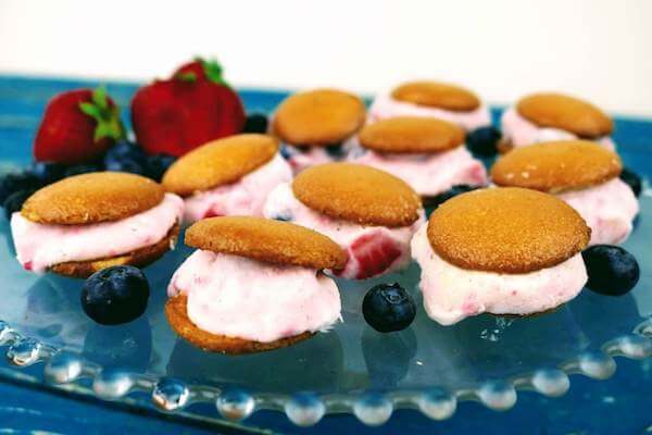 Yummy Red, White, and Blueberry Froyo Sammies!