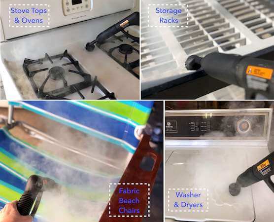 Steam clean all kinds of surfaces and items in your garage