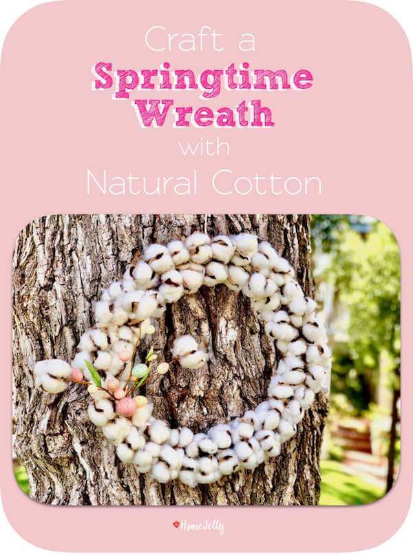 Craft a springtime wreath with natural cotton - feature photo