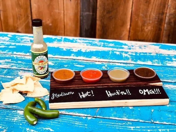 Hot Sauce HOT ONES Challenge tasting tray