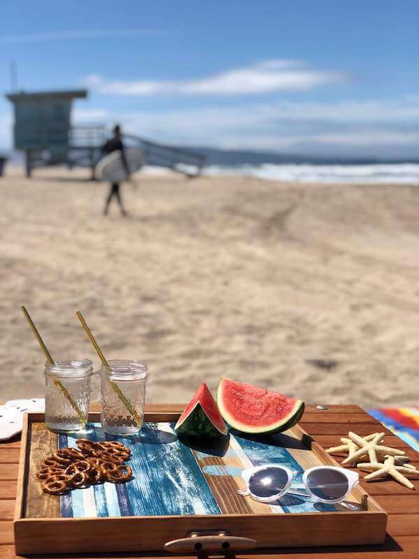 DIY wooden serving tray is perfect for beach days