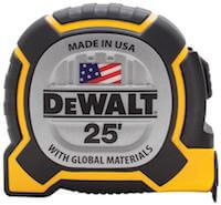 DeWalt 25' tape measure