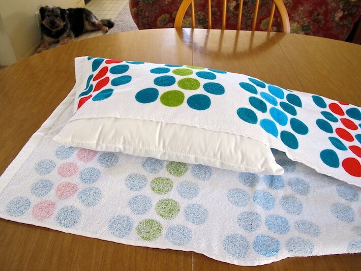 Weekend DIY Project Upcycle Your Beach Towels Into Patio Pillows HomeJelly