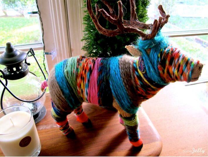 Craft A Colorful Yarn Wrapped Animal Statue HomeJelly