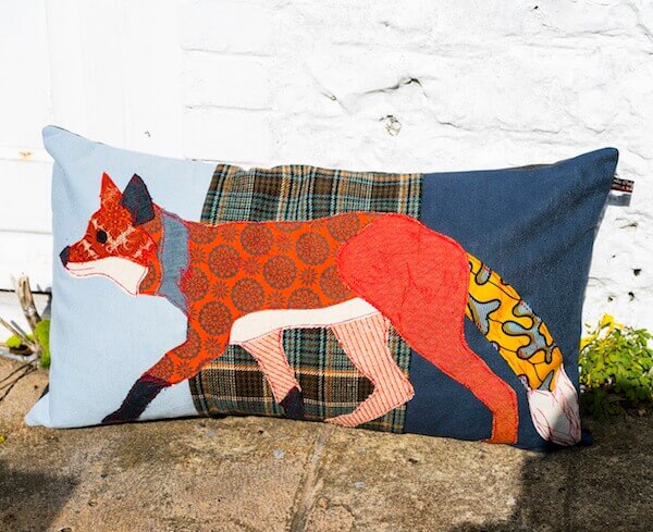 Running fox cushion