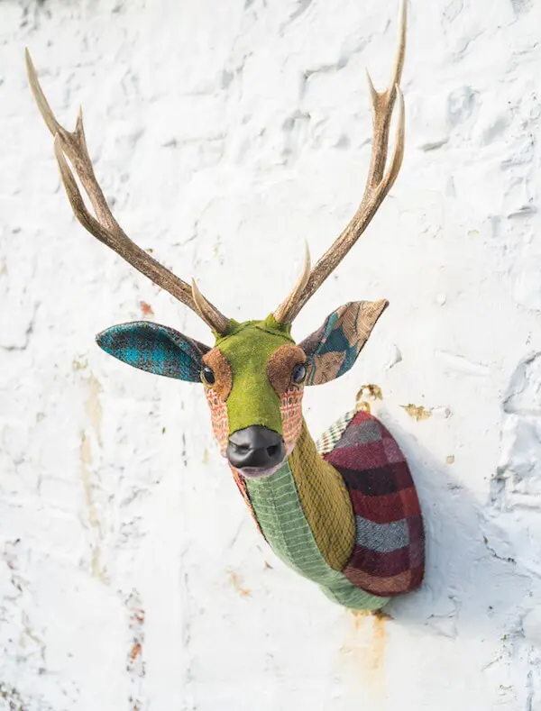 Violet-with-new-antlers animal-friendly faux taxidermy