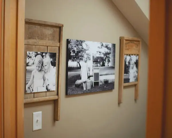 Washboard photo frame