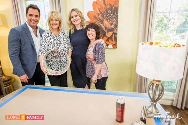 Mark Steines, Cristina Ferrare, Geena Davis, and me on Hallmark Channel's Home & Family show