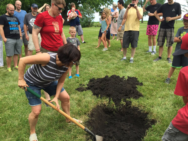 Planting Aunt Mim's tree