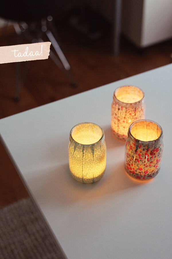 DIY votives using battery tea lights