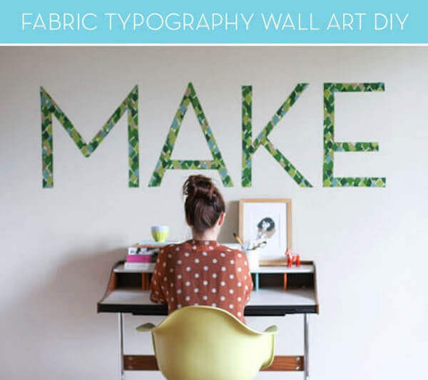 DIY fabric typography wall art