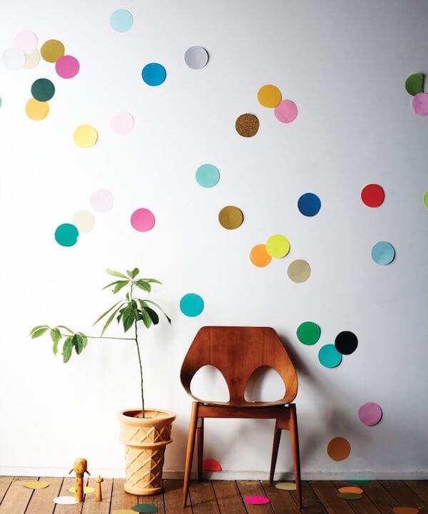 DIY polka dot wall decor