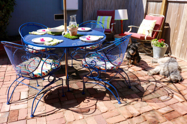 The boys are loving their patio area