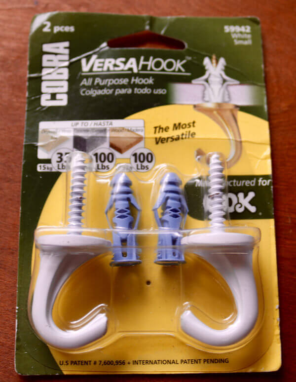 These hooks work in drywall/masonry, cement and wood
