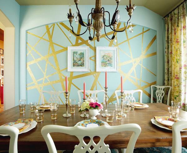 1dining-room-feature-wall-with-paint-and-gold-leaf