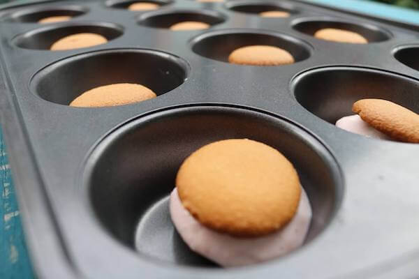 Place wafers in tin to assemble