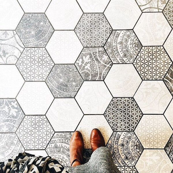 Ceramic hexagon tiles gone wild