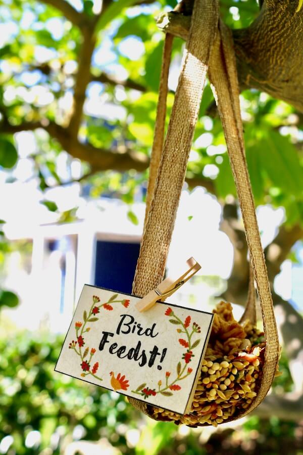 Autumn birdseed nest makes for a great holiday party hostess gift