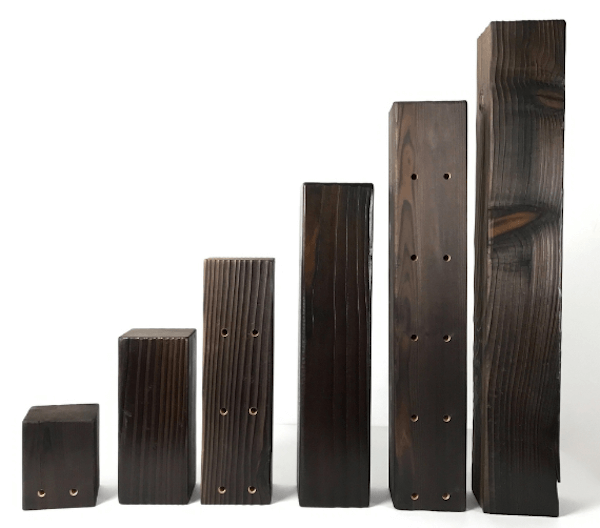 The Shou Sugi Ban wine rack can be customized to these dimensions