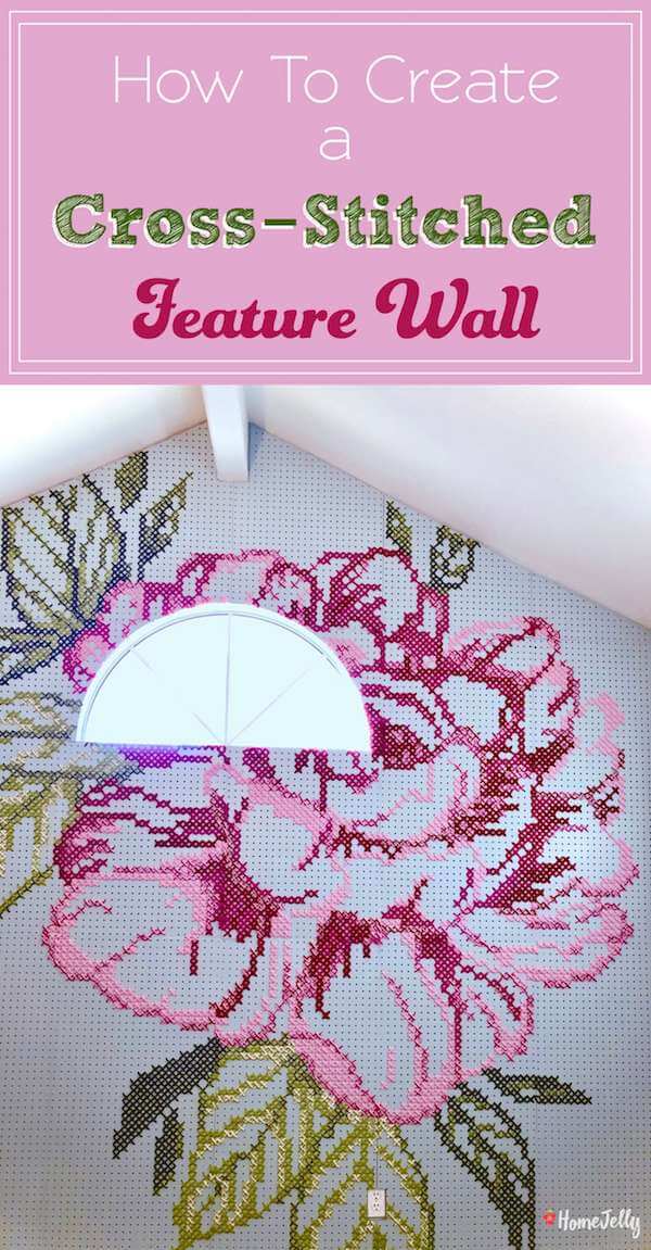 cross-stitch feature wall