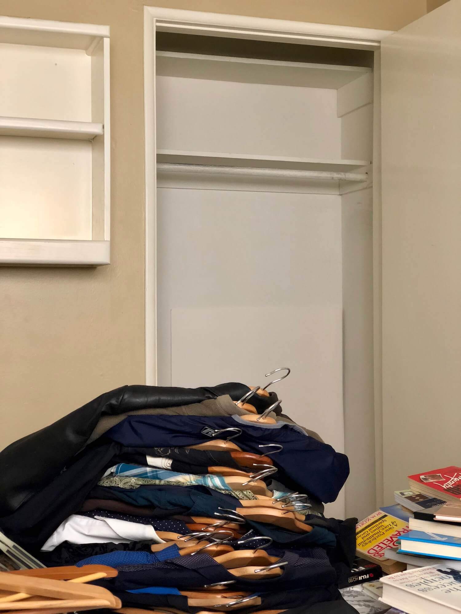 Empty out closets to sort