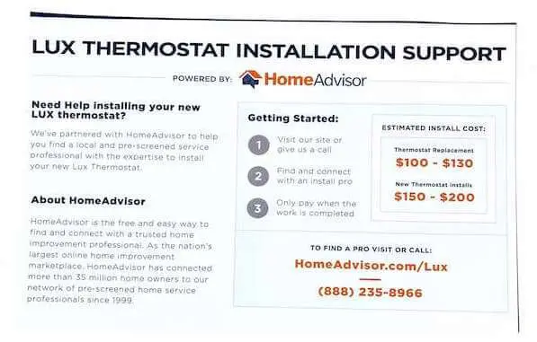 LUX-HomeAdvisor Installation Partnership