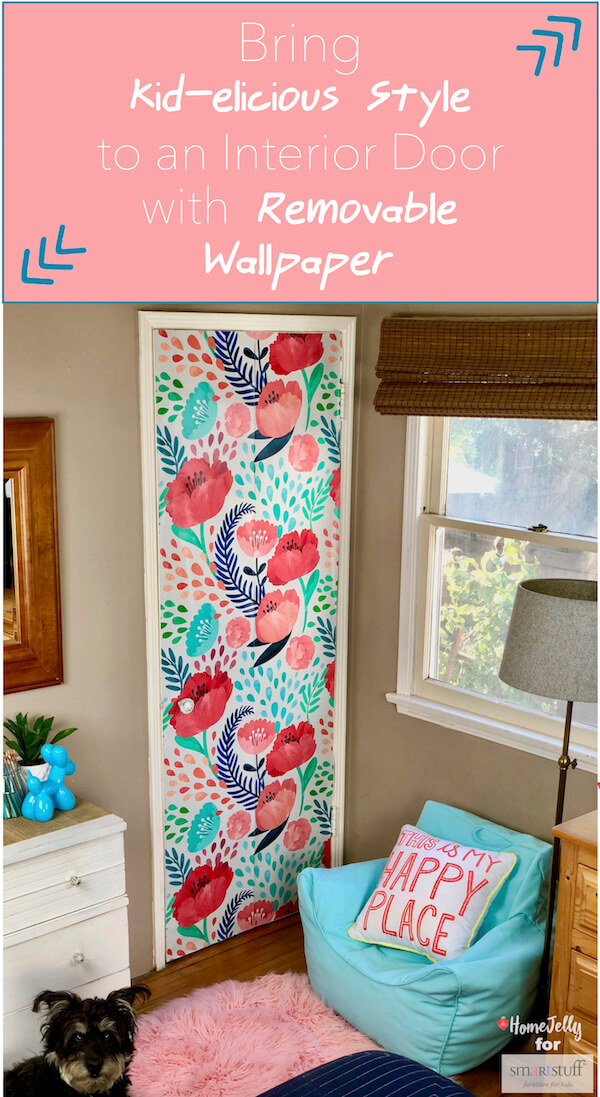 Bring Kid-elicious Style to an Interior Door with Removable Wallpaper - pinterest