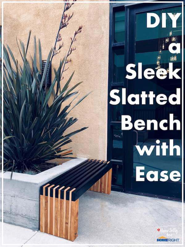 DIY a sleek slatted bench with ease - for Pinterest