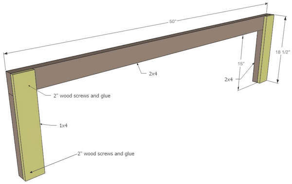 Slatted Bench Dimensions - first layer.