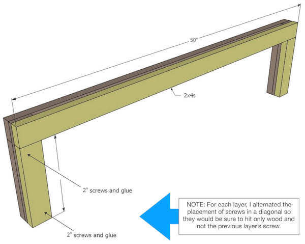 Slatted Bench Dimensions - Second Layer