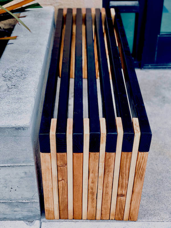 I love the dimensional look of this sleek slatted bench