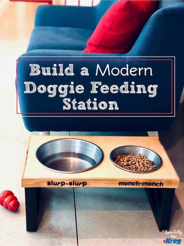Completed modern doggie feeding station pinterest
